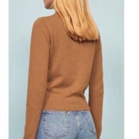 Reformation Cashmere Crewneck Sweater Camel Tan XS - Picture 4 of 10